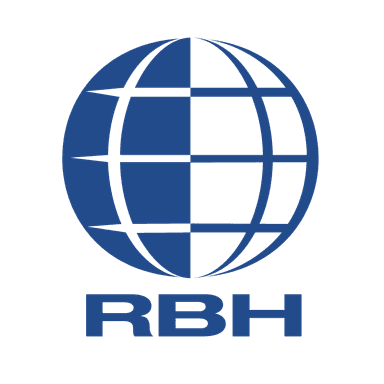 Square format logo of RBH logo